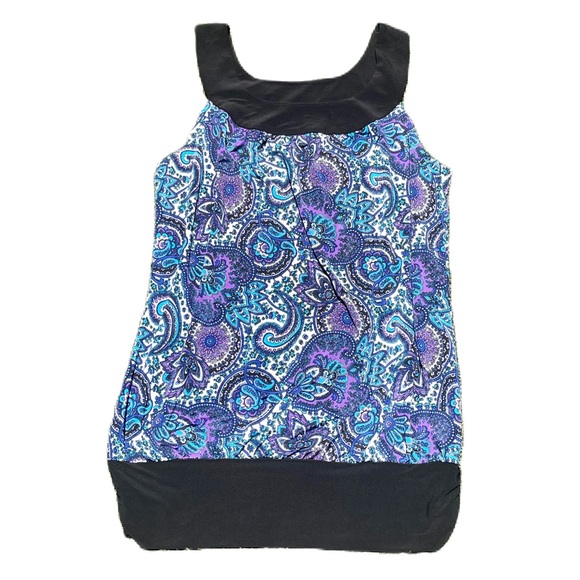 Sleeveless Purple Paisley Tank Top, Tempted Hearts Brand, Women’s Size L - Picture 9 of 12